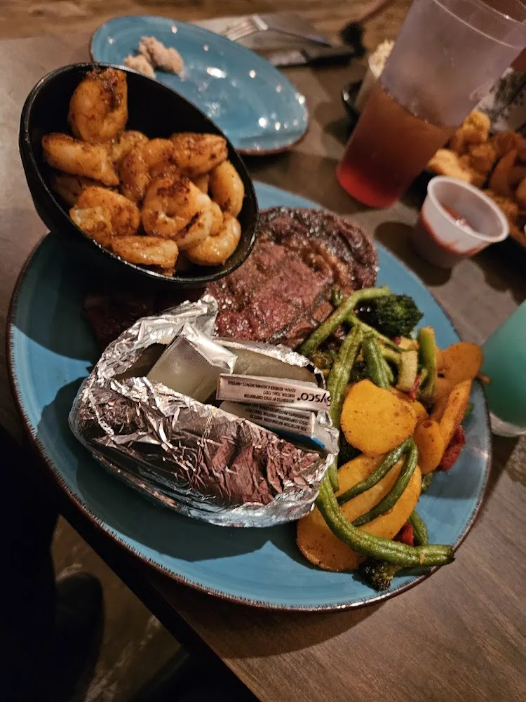 Steak Dinner w Side of Shrimp